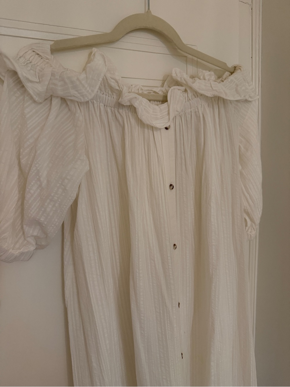 We The Free Off-Shoulder White Maxi Dress - Picture 1 of 2